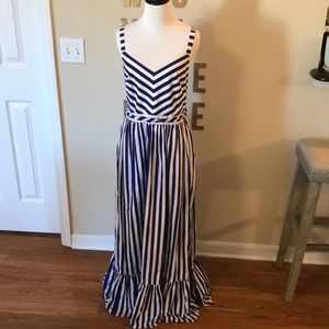 J Crew royal blue and white dress